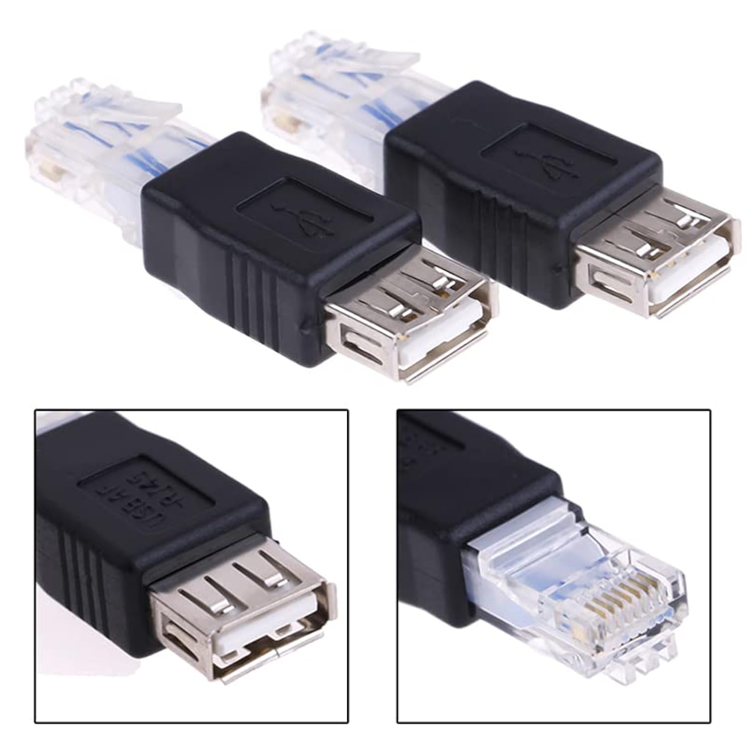 Ethernet To Usb Adapter, 2 Pcs Usb To Ethernet Adapter, Rj45 Ethernet Male To