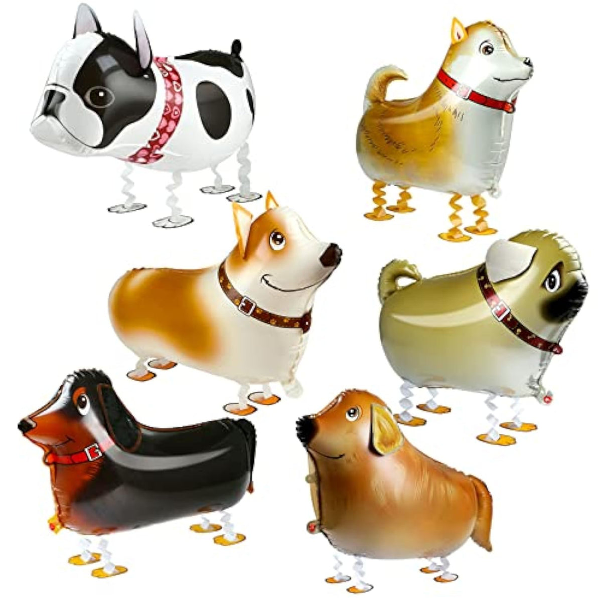 6Pcs Puppy Dog Walking Balloons, Dog-Themed Birthday Party Decorations