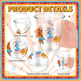 50 Pcs Circus Cups 12 Oz Plastic Circus Birthday Cups Clear Circus Disposable Cups Circus Theme Drinking Cups For Home Party Circus Theme Birthday Baby Shower Supplies Decoration (Circus)