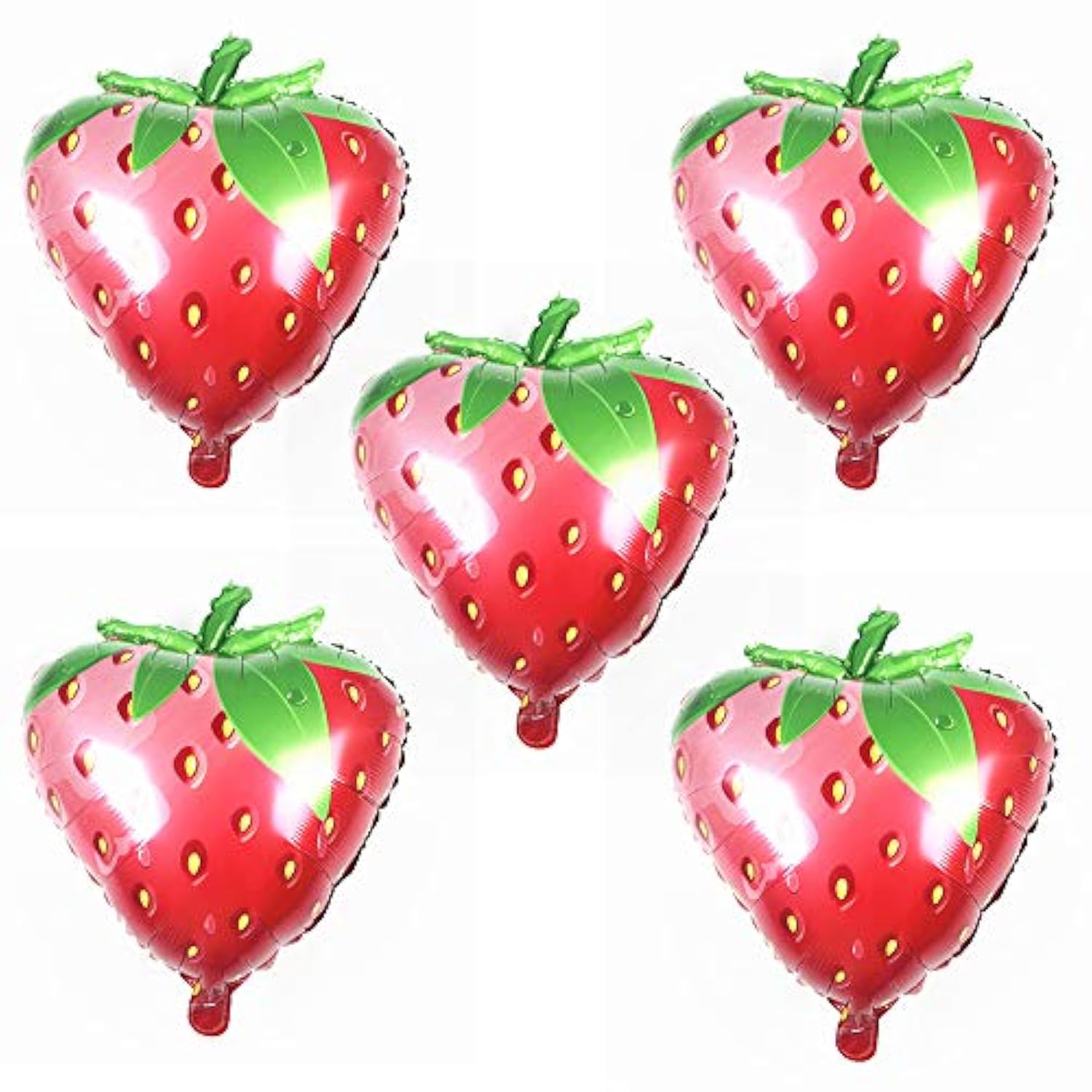 Strawberry Foil Balloons: 28" Party Decorations, Set of 5