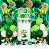 Green Birthday Party Decorations, Happy Birthday Banner, Fringe Curtain, Star-Shaped Foil Confetti Balloons, Man Boy 13Th 16Th 18Th 20Th 30Th 40Th 50Th 60Th Birthday Decorations (Green)