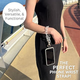Clip And Go Phone Chain With Pouch (White - Gold Pouch) – Stylish Phone Lanyard Crossbody With Wallet For Women, Hands-Free Carrying And Adjustable Crossbody Chain Strap