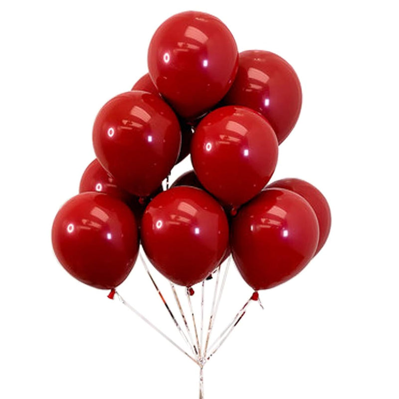 50Pcs 10Inch Red Ruby Latex Balloons, Red Round Thick Ruby Double Late