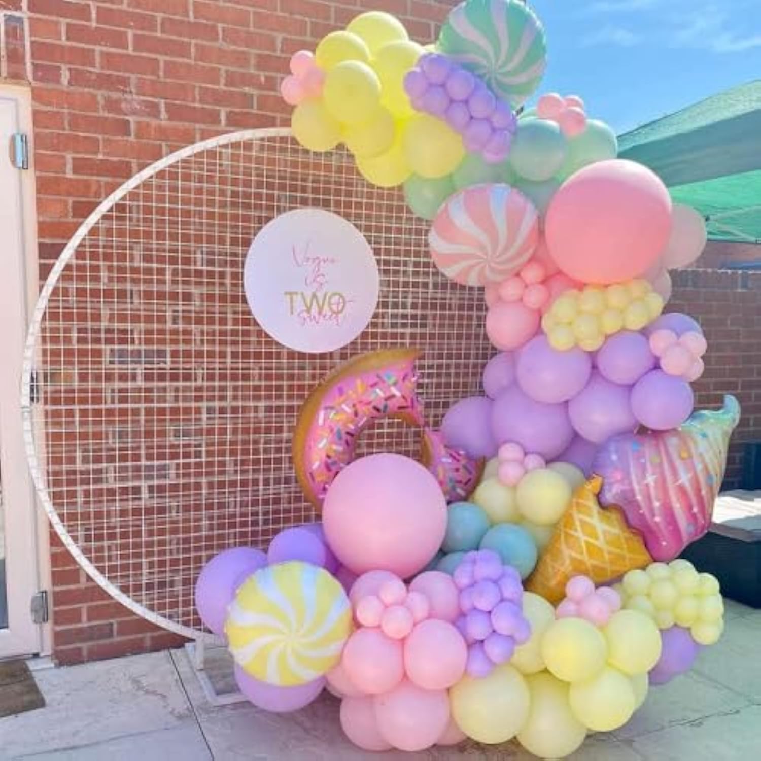 Pastel Ice Cream Balloon Garland Arch Kit, 157Pcs Sweet Candy Ice Cream Foil Balloons For Kids Donut Grow Up Baby Shower Two Sweet Girls Birthday Party Decorations