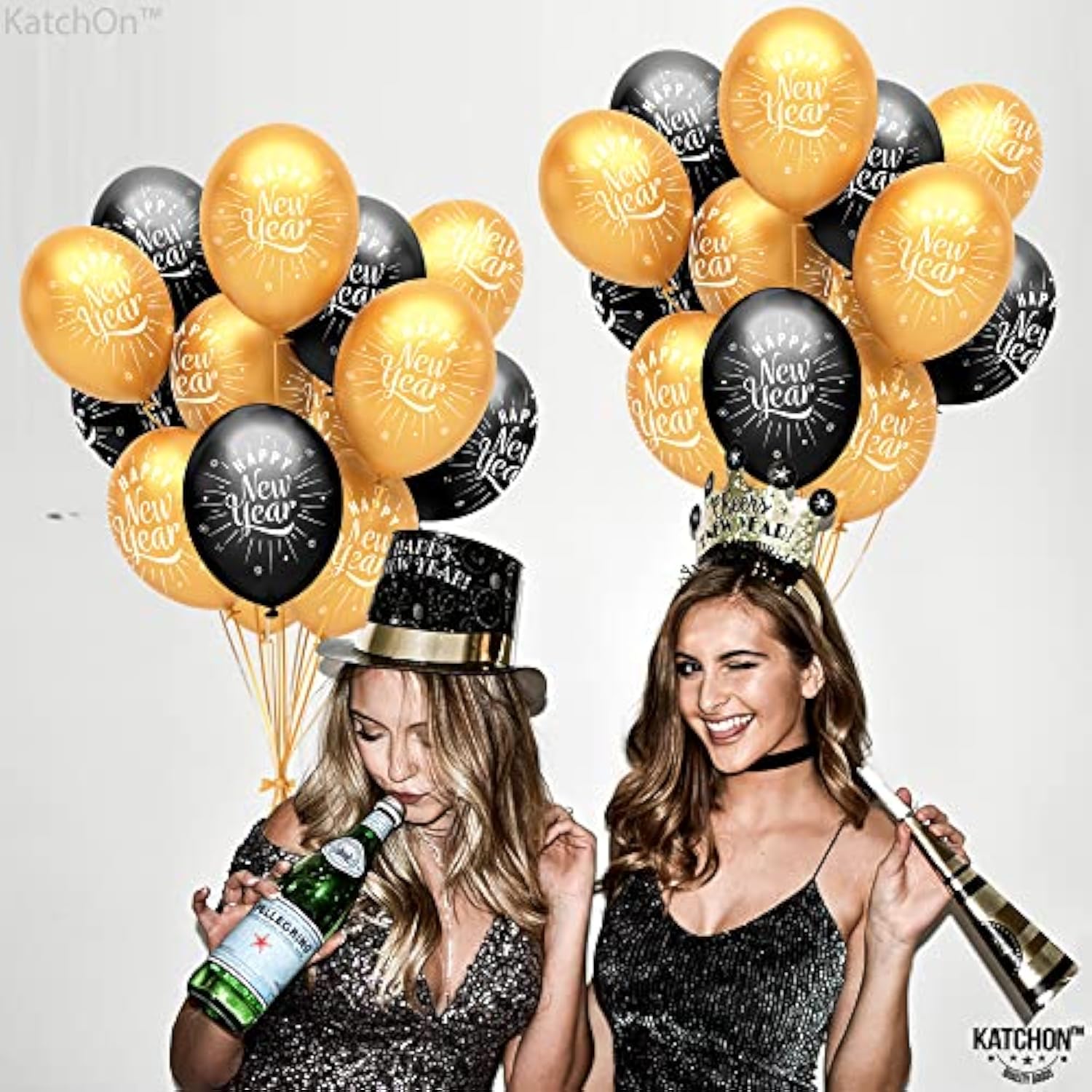 50pcs Happy New Year 2026 Latex Balloons Party Decorations