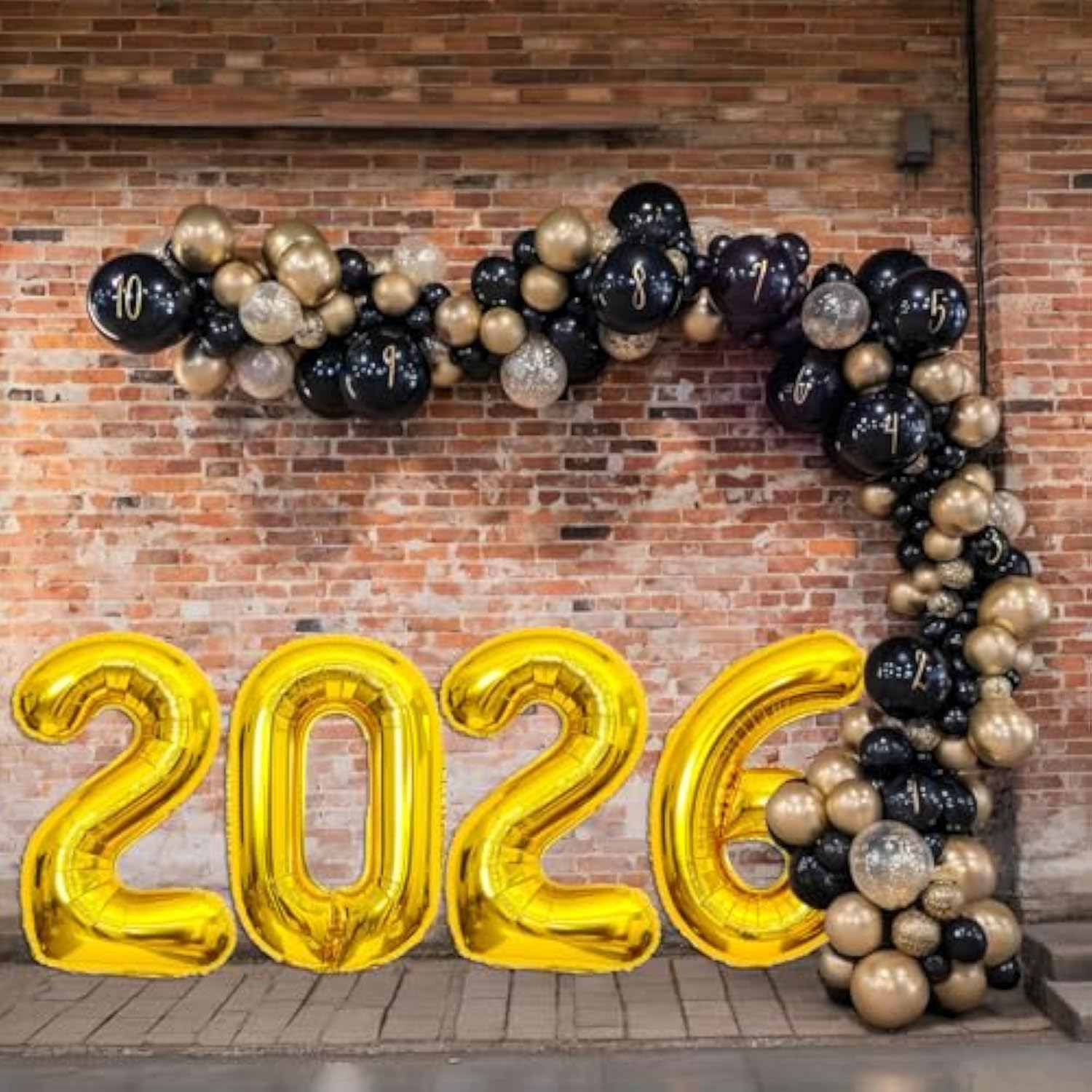 40in Gold 2026 Number Balloon Happy New Year Party Decorations