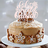 Pink Glitter Baby Its Cold Outside Cake Topper Winter Baby Shower Decor