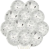 37Pcs Memorial Balloons Set White Remembrance Funeral Celebration Of Life Latex Balloon With Ribbon Miss You Forever Love You Always We Will Never Forget You Decorations