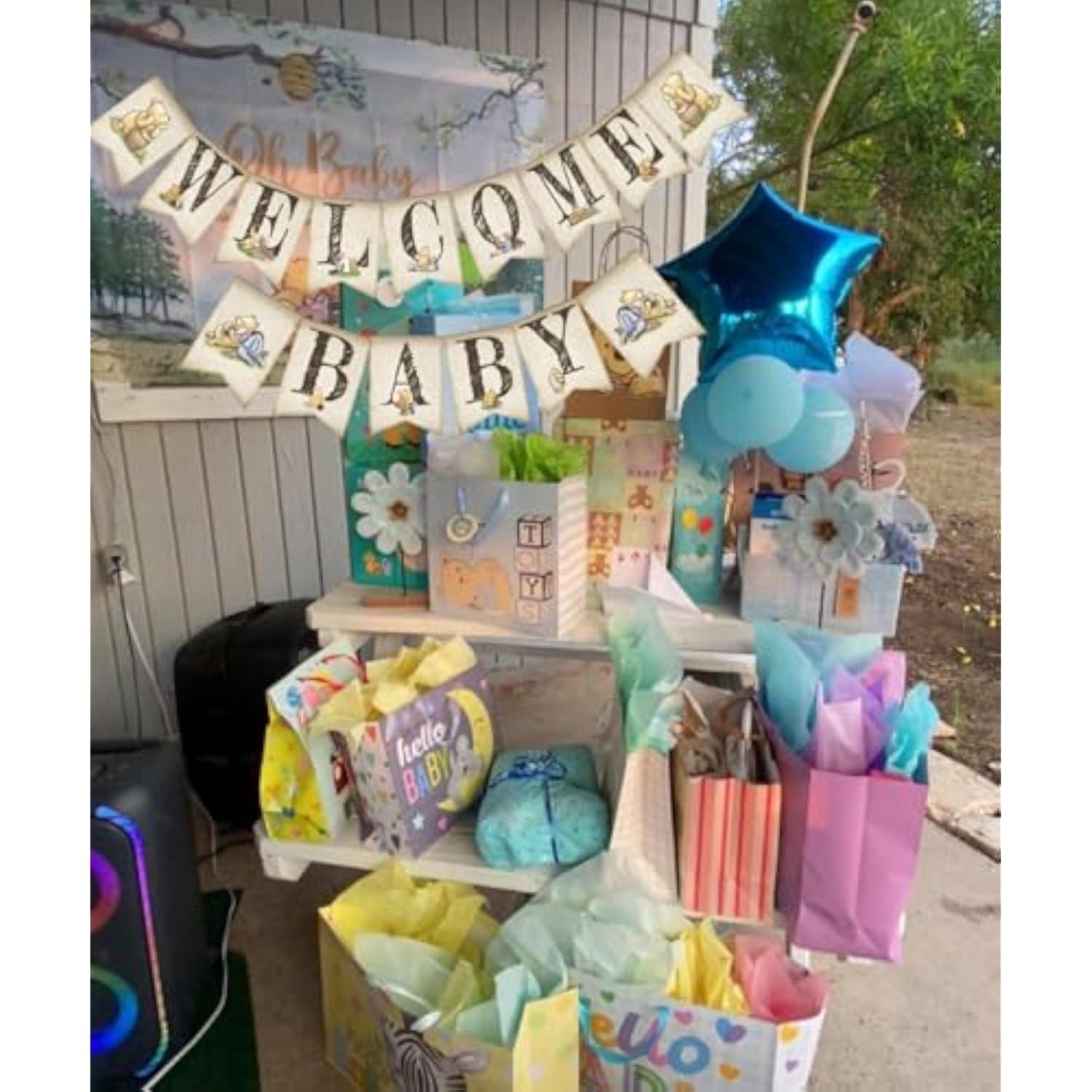 Winnie Welcome Baby Banner Classic The Pooh Baby Shower Banners Garland Wall Decor For Newborn Party Supplies