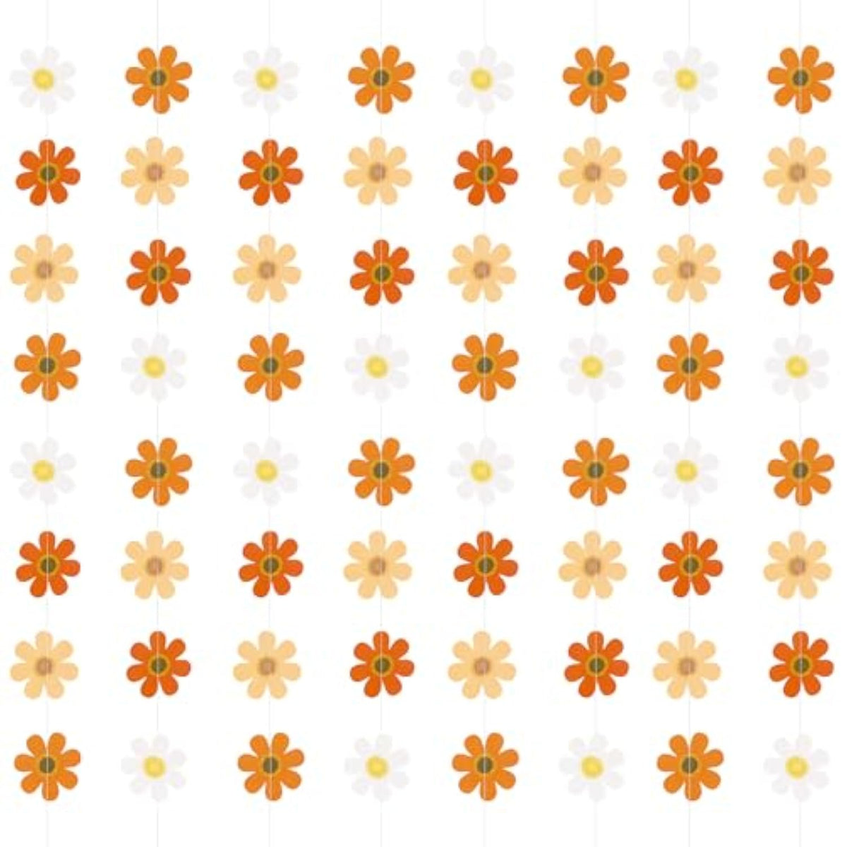 8Pcs Daisy Groovy Party Hanging Banners Daisy Polka Dot Garland Hippie Party Supplies Streamer Paper Banners For Birthday Wedding Bridal Shower Spring Party Decor