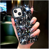For Iphone 13 Case For Women?6.1 Inch??Very Shiny Luxury Bling Phone Case With 3D Glitter Sparkle Crystal Rhinestone Diamond Gems On Hard Reflective Pc Back Cover For Girls?Black?