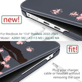 For M4 Macbook Air 13.6 Inch Case 2025 2024 2023 2022 Model A3240 A3113 A2681 M3 M2 Chip, Plastic Hard Shell Case Cover With Touch Id For Macbook Air 13 Inch M4 - Cherry Blossoms