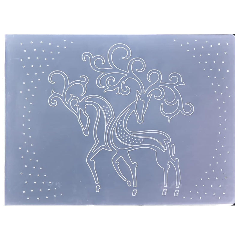 Merry Christmas Snowfall Deer Background Plastic Embossing Folders For Card Ma