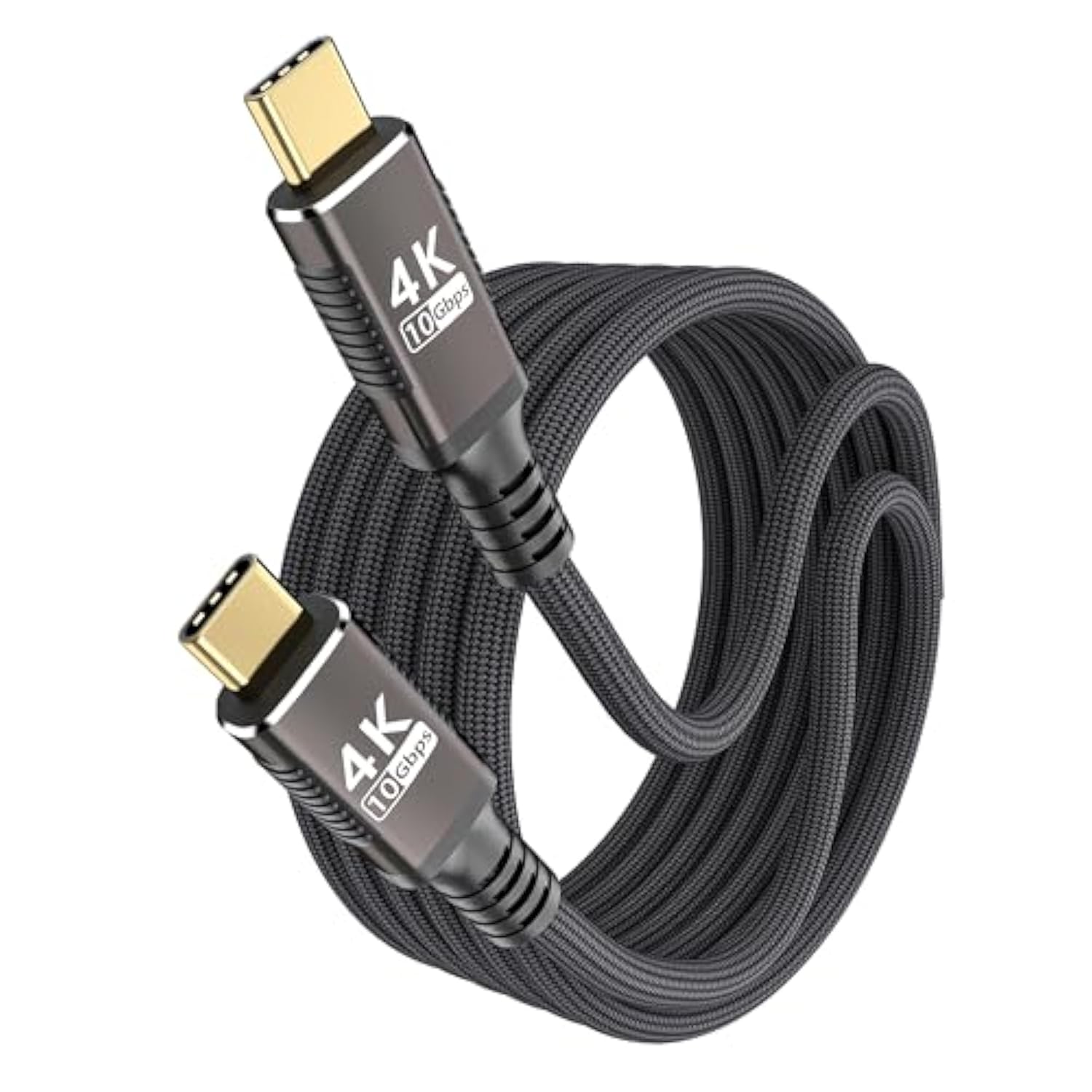 Long Usb C To Usb C Cable 10Ft Compatible With Thunderbolt 3,Usb C 3.1 Gen 1 Cable 10 Gbps Data Transfer,4K@60Hz/2K@120Hz Video Output Monitor Cord,Type-C Nylon Braided 100W Fast Charging.
