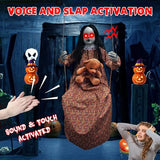Scary Halloween Decorations Outdoor, 45-Inch Hanging Swinging Doll Girl