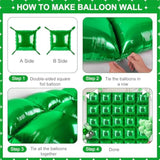Green Square Balloon Wall Square Foil Balloons Wall Backdrop 25 Pcs Double Sided Square Balloons With Ties For Graduation Birthday Baby Shower Bridal Shower Party Arch Backdrop Decorations