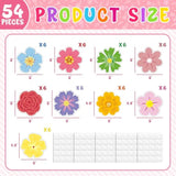 54Pcs Spring Summer Floral Paper Cutouts - Flower Cut-Outs For Spring Bulletin Board, Party Home Classroom Wall Decoration, Back To School Decor