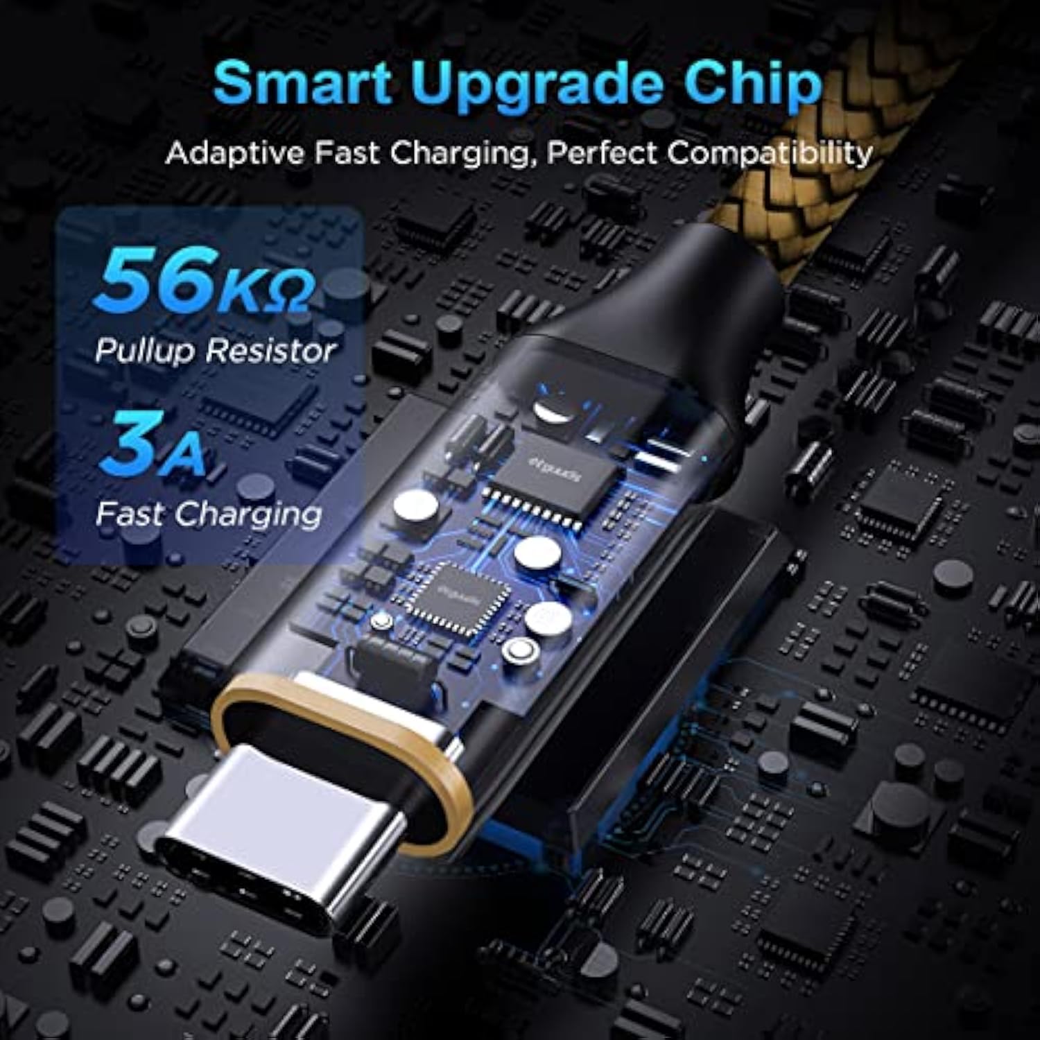 Gold Usb C Cable 3.3Ft Fast Charging, 2-Pack Type C Cable Braided Usb To Usb C
