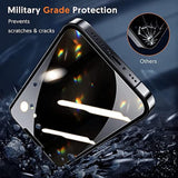 [3+3 Pack] Iphone 13 Pro Max Privacy Screen Protector With Camera Lens Protector, Anti Spy Private Full Coverage Bubble Free 9H Hardness Tempered Glass Film 6.7 Inch With Easy Installation Kit