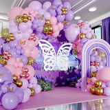 All-In-1 Pink And Purple Balloon Arch Kit & Garland With Bonus Gold Butterfly Balloon Arch Kit – Pastel Pinks And Purples Balloons For Girl Pink And Purple Party Decorations Or Baby Shower Decorations