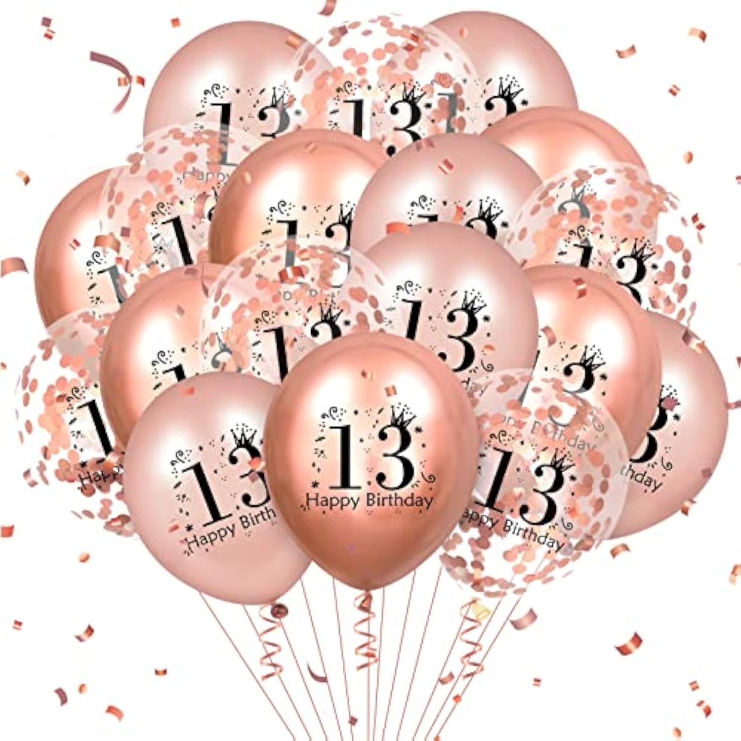 85Th Birthday Balloons 18 Pcs Rose Gold Happy 85Th Birthday Latex Balloons Confetti Balloons Rose Gold 12 Inch