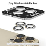 iPhone 15 Metal Frame for Multi Layered Tempered Glass Lens, Camera Lens for iPhone 15 Phone Camera Lens Glass. Sinji CamGlass Metallic Ring for