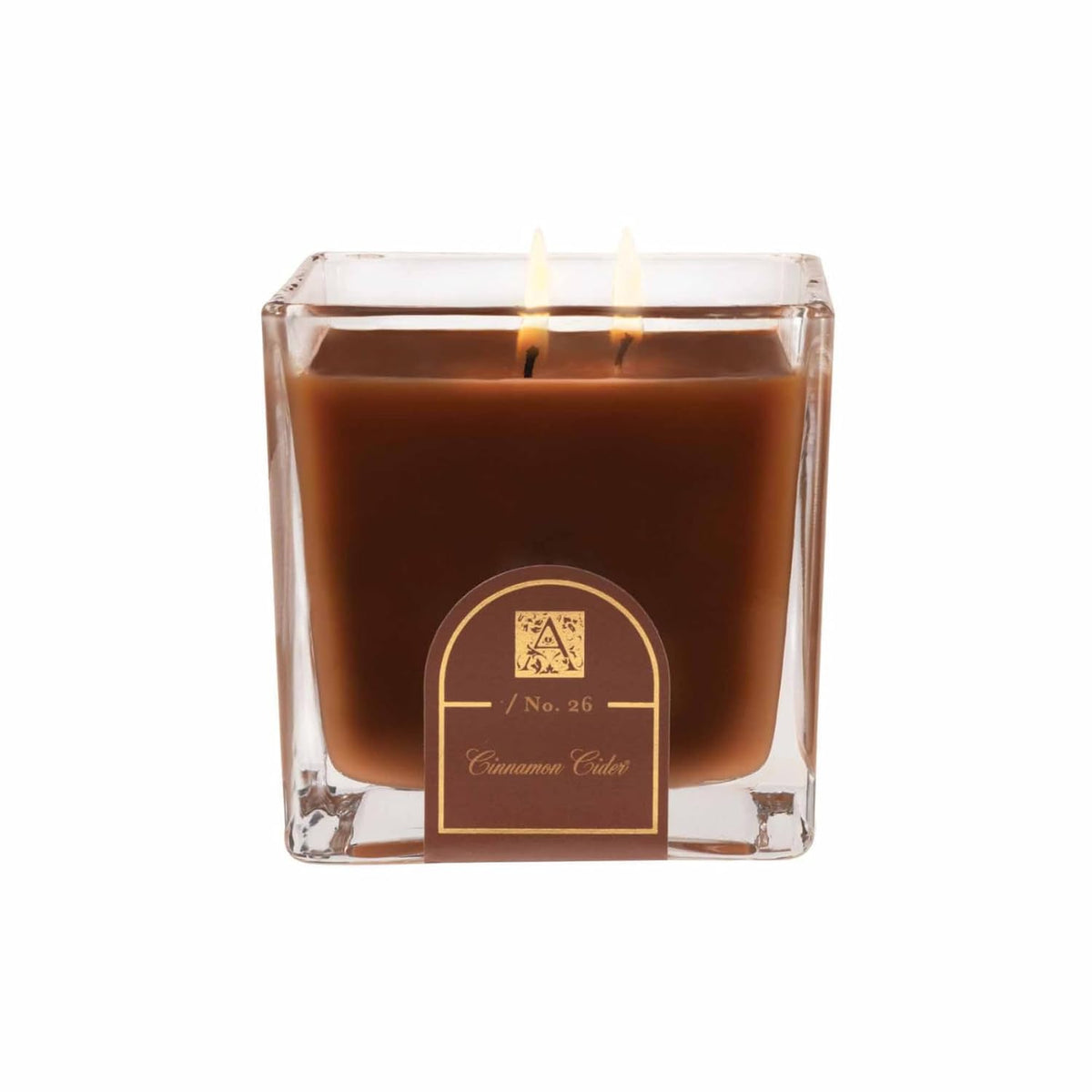 Cinnamon Cider Medium Glass Cube 12Oz Candle By
