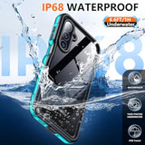 For Samsung Galaxy A16 5G Case Waterproof,Built-In Screen & Camera Lens Protector [Ip68 Underwater][12Ft Military Shockproof] Full Body Protection Cell Phone Sleeves,Teal/Clear