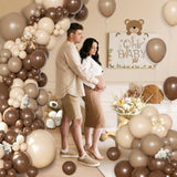 138pcs Brown Beige Balloon Arch Kit for Baby Shower, Wedding, or Birthday Decor