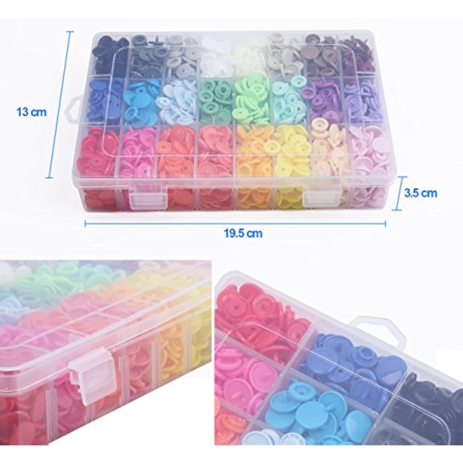 408 Sets Plastic Snap Buttons, No-Sew T5 Snaps With Organizer Storage