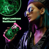 For Galaxy S22 Ultra Case,Three Layer Heavy Duty Shockproof Protection Hard Plastic Bumper +Soft Silicone Rubber Protective Case For Samsung Galaxy S22 Ultra 5G,Glow In The Dark-Hot Pink