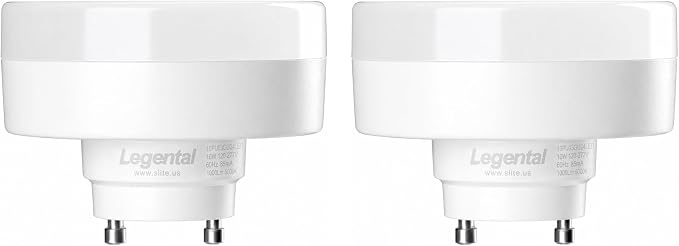 GU24 LED Puck Light Bulb 2 Pack 10W 1000 Lumens 5000K Cool White 18W CFL Replacement UL Listed