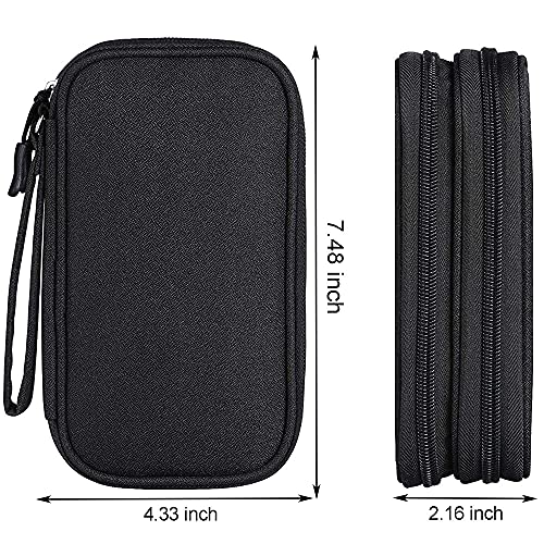Electronics Accessories Organizer Bag, Portable Tech Gear Phone Accessories Storage Carrying Travel Case Bag For Charger Usb Cables Sd Memory Cards Earphone Flash Hard Drive Black