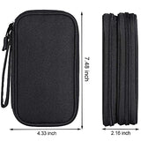 Electronics Accessories Organizer Bag, Portable Tech Gear Phone Accessories Storage Carrying Travel Case Bag For Charger Usb Cables Sd Memory Cards Earphone Flash Hard Drive Black