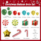 Christmas Balloon Garland Arch kit with 130Pcs Red Green Gold and Candy Balloons Gift Box Star Balloons for Christmas Party Decorations