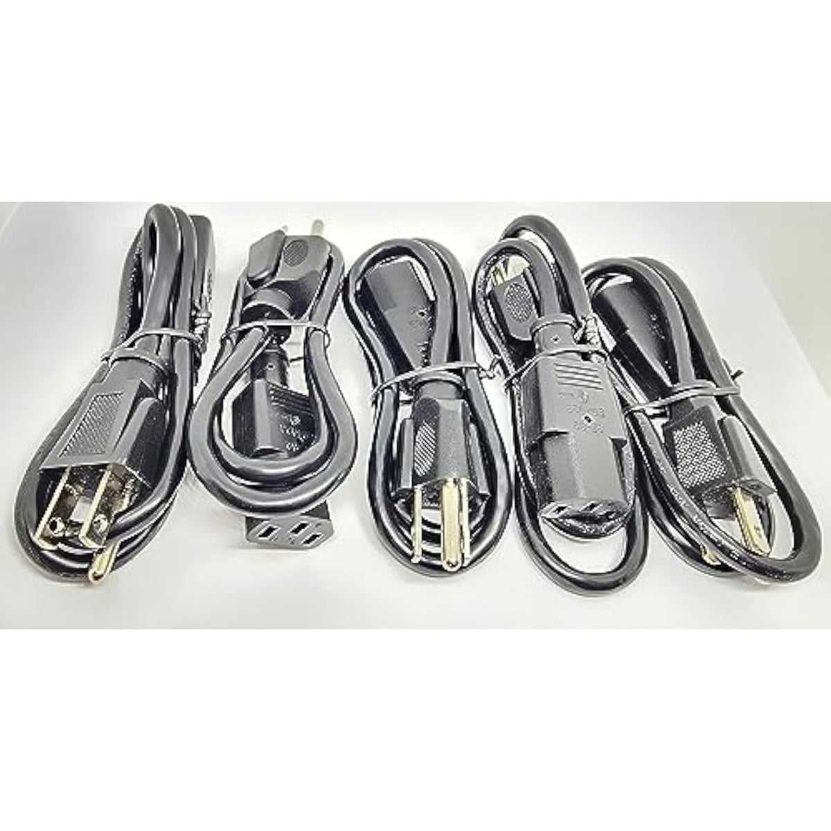 Connectors Pro 5-Pk 2' Universal Power Cable Cord - 2 Feet Iec320 C13 To Nema 5-15P, 5-Pack Csa Ul Rohs