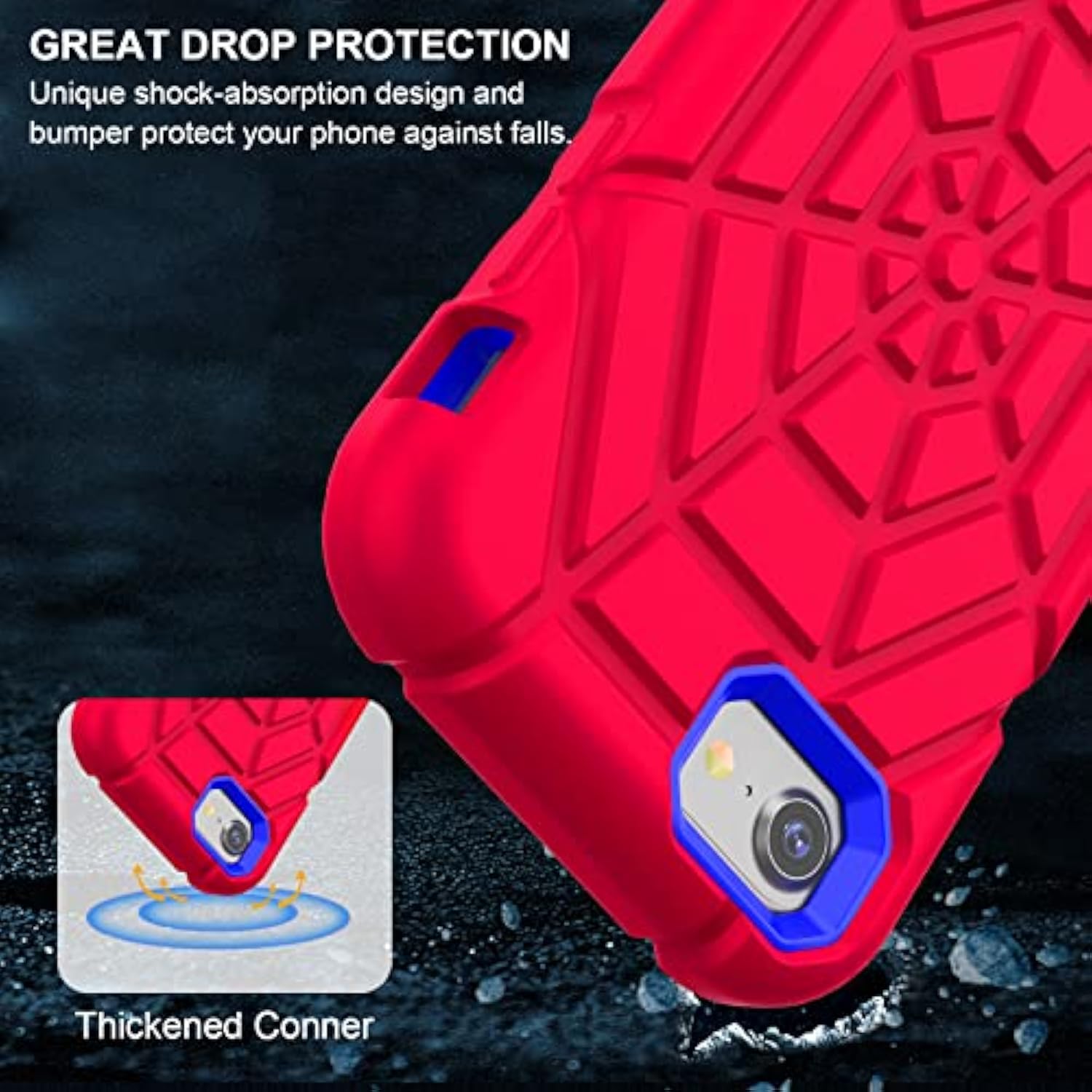 For Se 2022/2020 Case, For 8/7 / 6 / 6S With [2Pack] Tempered Glass Screen Protector, Heavy Duty Shockproof Protective Se 3Rd/2Nd Generation Cover 4.7" For Kids Boys