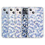 For Iphone 14 And Iphone 13 Case Clear 6.1 Inch With Pattern Design, Protective Slim Tpu Cover + Shockproof Bumper For Women And Girls (Tiny Flowers/Blue)