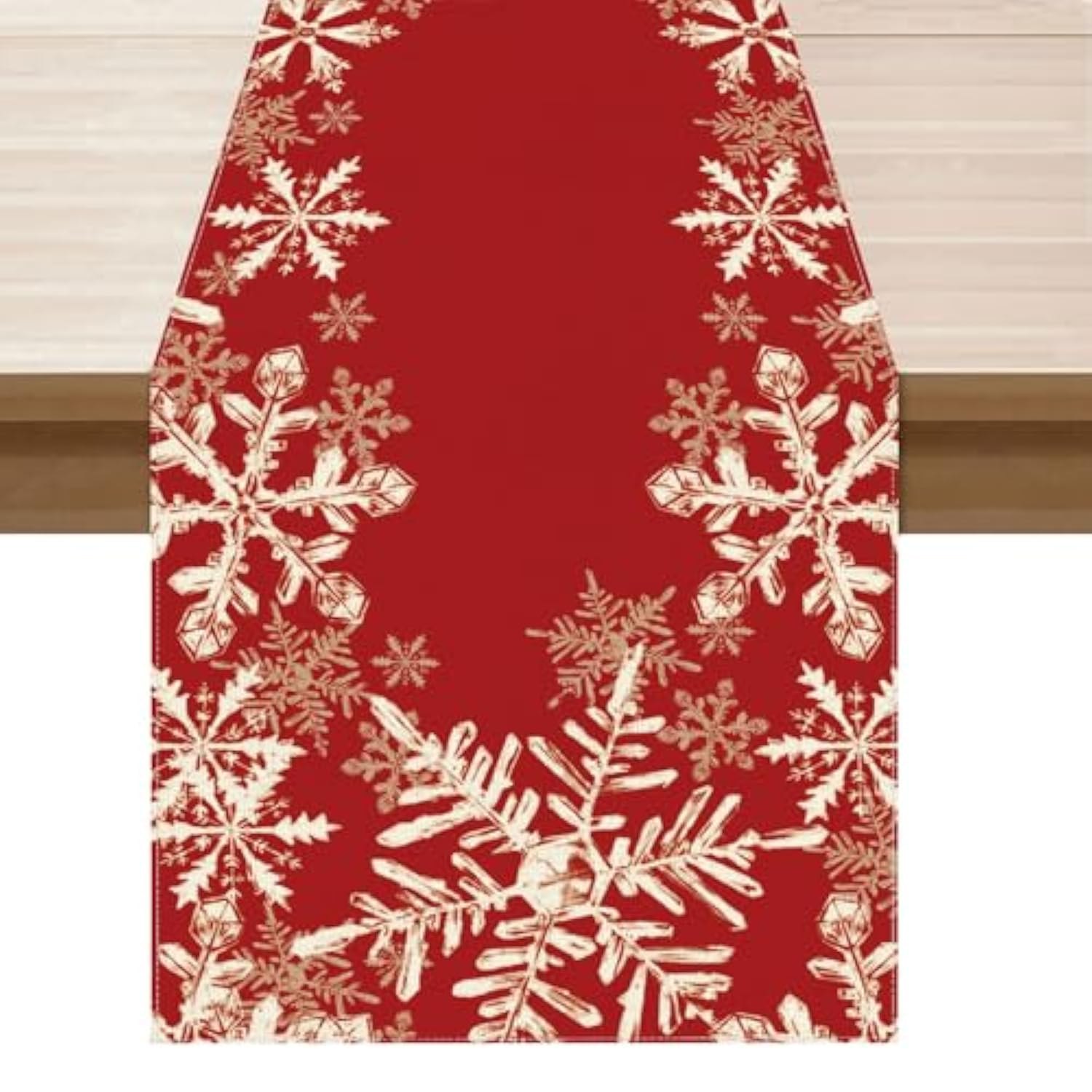 Red Snowflakes Winter Christmas Xmas Table Runner Table Decoration For Home Kitchen Dining Holiday Decor 13X72 Inch