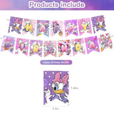 Daisy Duck Party Set - Movie Banner, Cake Topper, Latex Balloons for Fans
