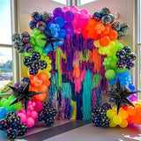 Glow In The Dark Balloon Arch Garland Kit, 165Pcs Uv Neon Luminous Fluorescent Rainbow Balloons For Let'S Glow Party Back To 80S 90S Disco Rock Roll Birthday Party Decorations