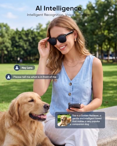 Smart Glasses with Camera, Bluetooth Music & Call, 800W HD Camera Glasses, 1080P Video Recording, Built-in ChatGPT Voice Assistant Control for Men