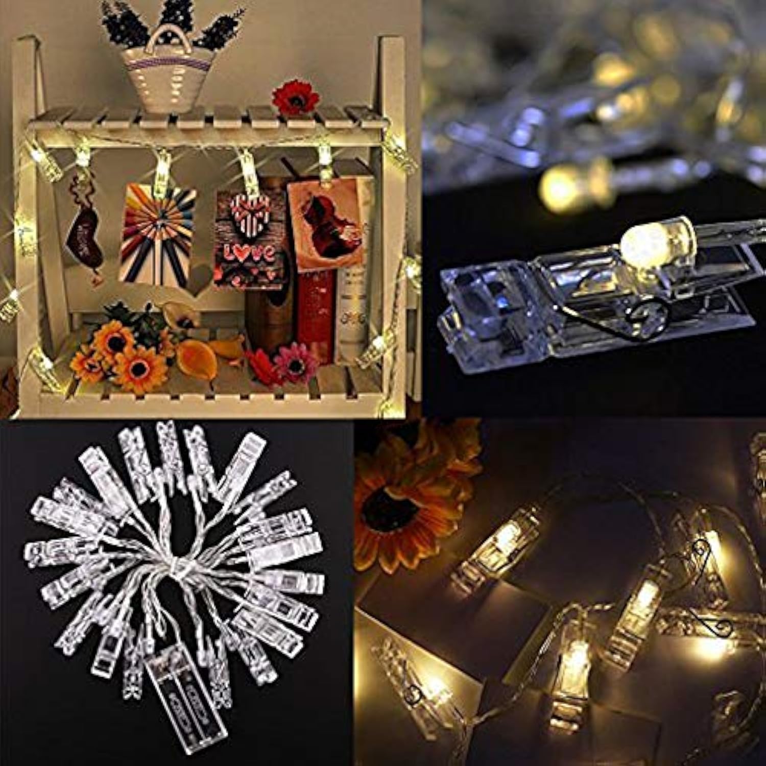 Photo Clip String Lights Led Fairy Clip String Lights Hanging Photo Pictures Battery Operated For Gifts Patio Christmas