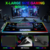 Rgb Gaming Mouse Pad, Large Mousepad With Led Light 13 Light Modes Touch Control Extended Soft Computer Keyboard Mat Pad, Desk Mat With Non-Slip Rubber Base For Macbook, Pc & Laptop(31.5X11.8)