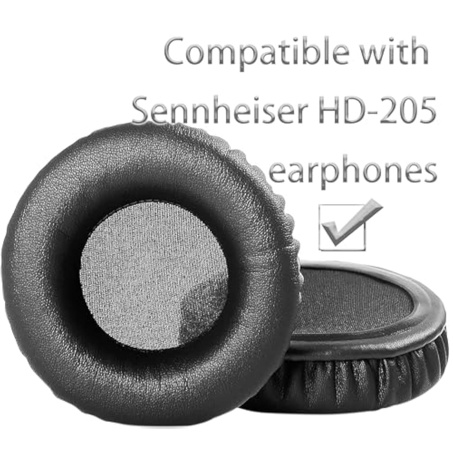 Hd-205 Replacement Ear Pads Compatible With Sennheiser Hd-205 Headphones, Earpads Cushions With Soft Protein Leather And Memory Foam (Black)