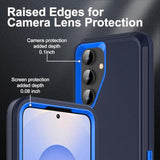 For Samsung Galaxy S25 Case, Only, [Not Fit Galaxy S25 Edge/S25 Plus/S25 Ultra], Military Grade Case With 2Pcs Tempered Glass Screen Protector & 1Pcs Camera Lens Protector (Navy Blue)