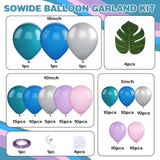 118PCS Blue Purple Balloon Garland Kit - Metallic & Pastel Balloons for Any Party
