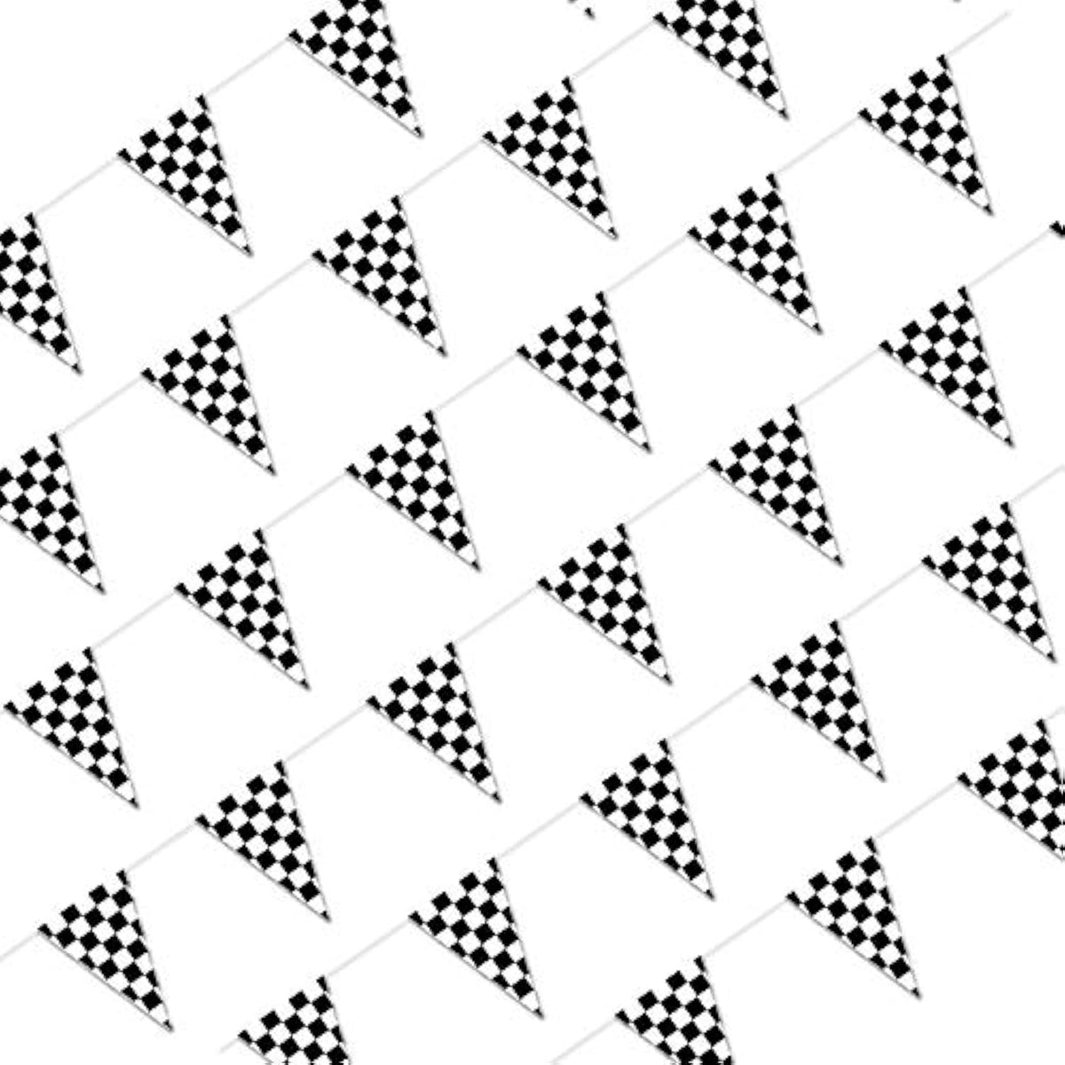 100Ft Black And White Checkered Flag Banner Racing Birthday Decoration