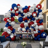 Red White Blue Balloon Arch Double Stuffed Burgundy Navy Blue Balloon Kit