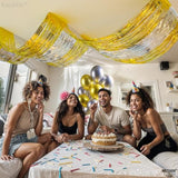 3pcs Silver Gold Ceiling Fringe 1x15ft Party Decorations